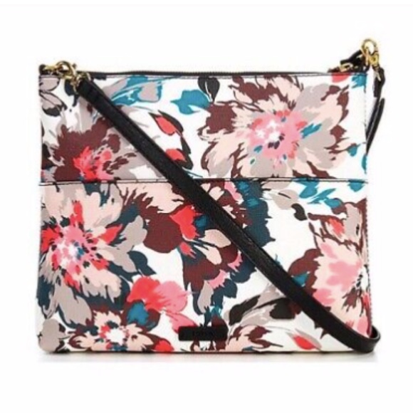 NWT Fossil Fiona Large Pink Floral Crossbody ZB727 - Picture 2 of 8